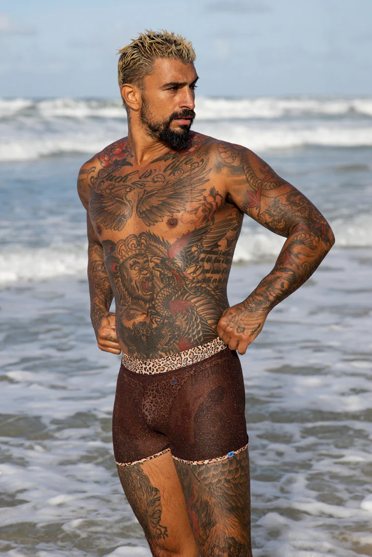 California Kiss 008 Aruba Shorts Chocolate & Leopard - Image 9